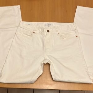 Mens Reiss brand slim straight white jeans.  Inseam 34”